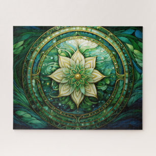 Quebra-cabeça Mandala Green Blue Dourado