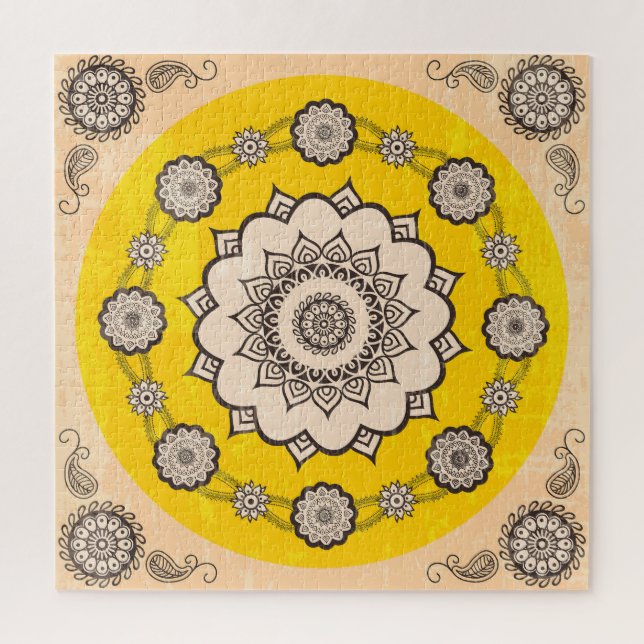 Quebra-cabeça Mandala Ornamental: Design de Estilo Étnico. (Vertical)