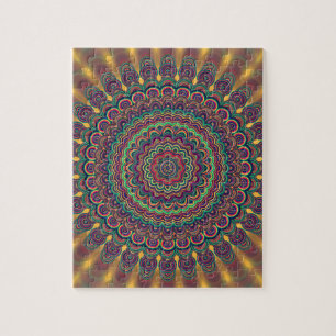 Quebra-cabeça Mandala oval psicadélico