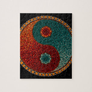 Quebra-cabeça Mandala pintado mão de Yin Yang