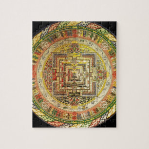 QUEBRA-CABEÇA MANDALA TIBETANA ESOTÉRICO COLORIDA