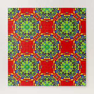 Quebra-cabeça Mandala Tribal: Ilustração Sem Fios Vintage