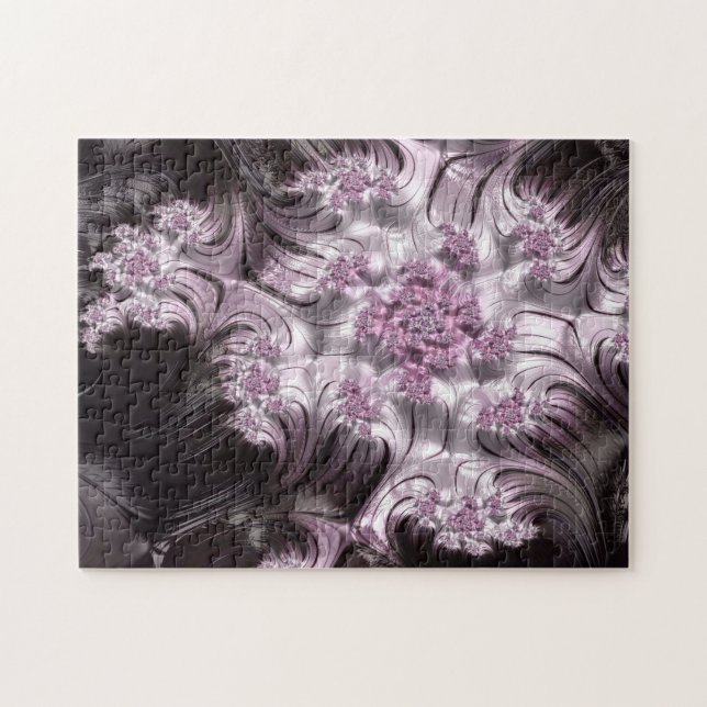 Quebra-cabeça Mandelbrot define a arte digital frontal rosa e pr (Horizontal)