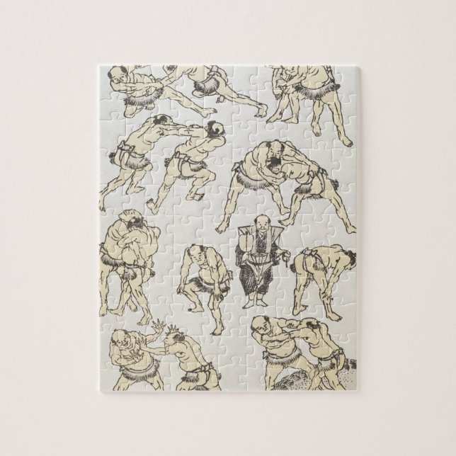 Quebra-cabeça Manga: estudos dos gestos e posturas do wrestle (Vertical)