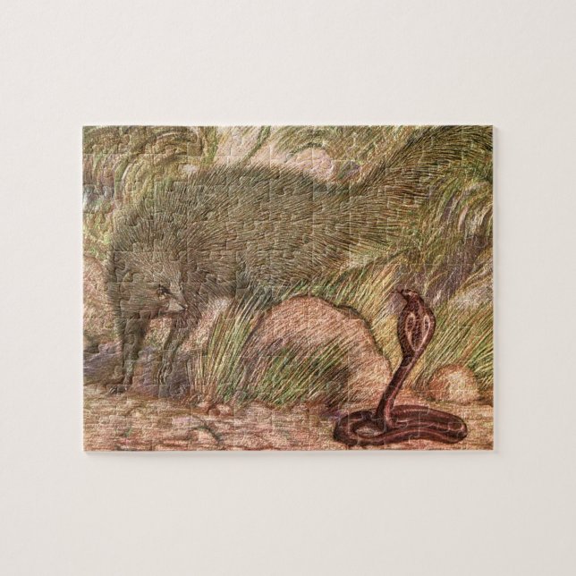 Quebra-cabeça Mangusto e Cobra por Sargent, Animal Selvagem Vint (Horizontal)