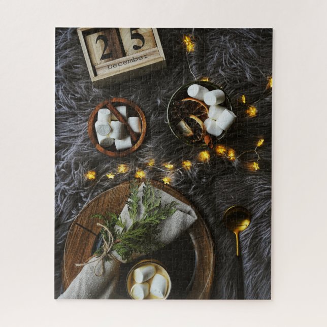 Quebra-cabeça Manhã de Natal Chocolate Quente e Marshmellows (Vertical)