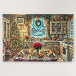 Quebra-cabeça Manhã de Natal Cozy na cozinha