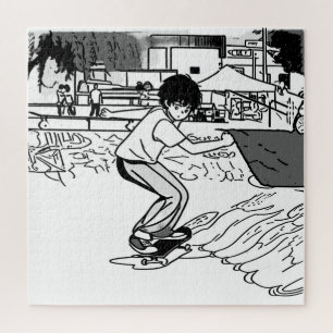 Quebra-cabeça Manobras de Skate - Jovem Skatista