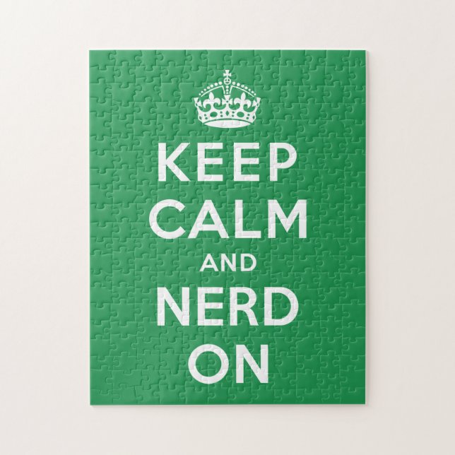 Quebra-cabeça Mantenha a calma e o nerd sobre (Vertical)