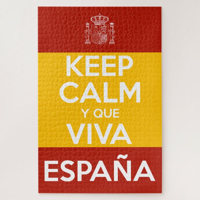 Quebra-cabeça Mantenha a Calma e que viva a Espanha (Vertical)