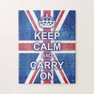 Quebra-cabeça Mantenha calmo e continue Union Jack