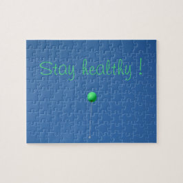 Quebra-cabeça Mantenha-se saudável com balão verde no céu