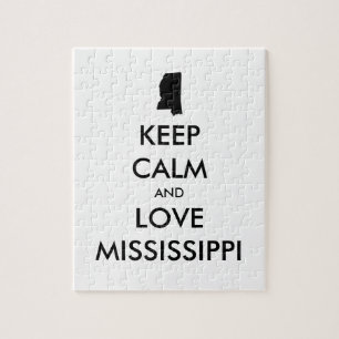 Quebra-cabeça MANTER CALMO E AMAR MISSISSIPPI personalizável