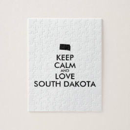 Quebra-cabeça MANTER CALMO E AMOR personalizáveis DAKOTA DO SUL