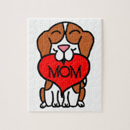 Quebra-cabeça Mão Desenhada Beagle Heart Mãe