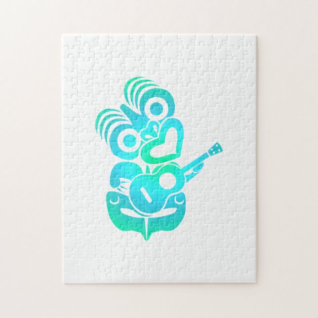 Quebra-cabeça Maori Hei Tiki Ukulele Music - Ideia Gift (Vertical)