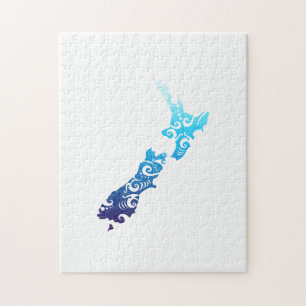 Quebra-cabeça Maori Nova Zelândia Mapa da Tatuagem Tribal Ideia