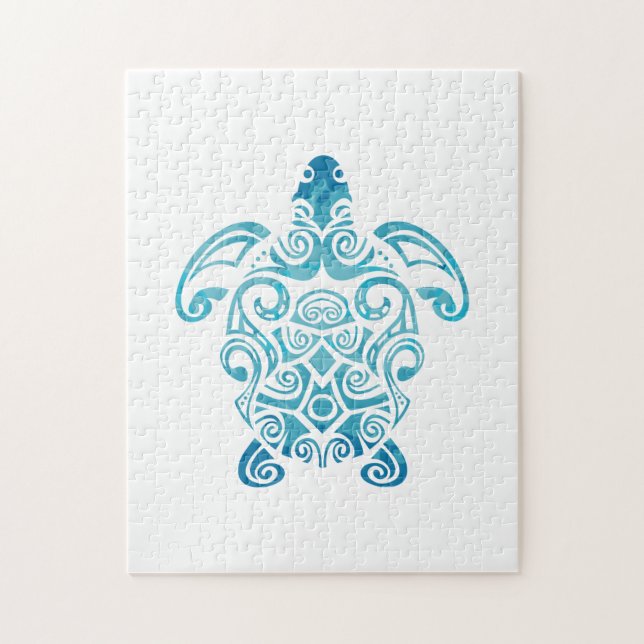 Quebra-cabeça Maori Turtle Honu Art Tribal Tattoo Idea (Vertical)