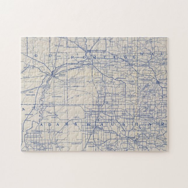 Quebra-cabeça Mapa 2 da Bicicleta de Wisconsin (Horizontal)