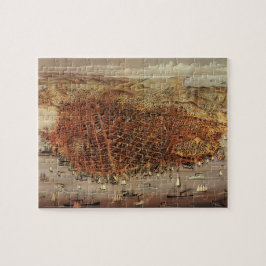 Quebra-cabeça Mapa Aéreo Antiquado de São Francisco, Califórnia