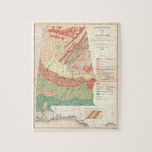 Quebra-cabeça Mapa agrícola do Alabama (1882)
