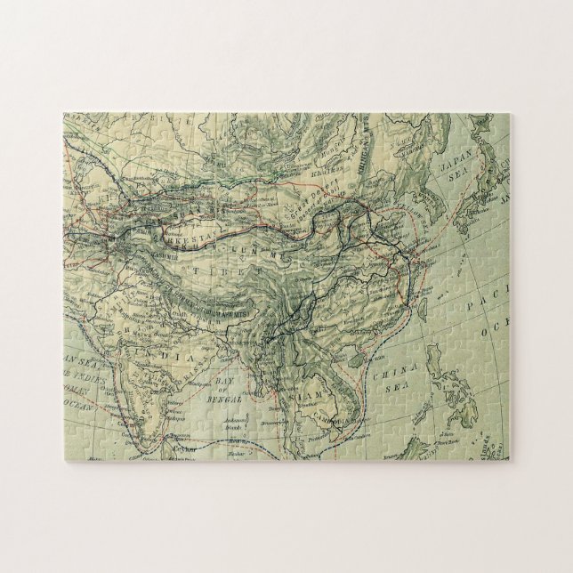 Quebra-cabeça Mapa antigo da Índia e do Tibete (Horizontal)