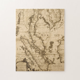 Quebra-cabeça Mapa antigo de 3Sudeste Asiático 1687