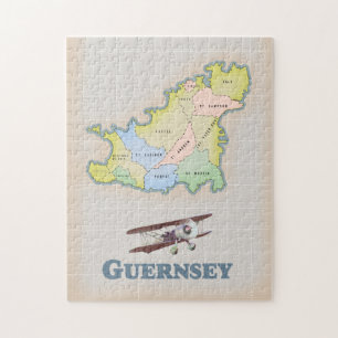 Quebra-cabeça Mapa antigo de Guernsey
