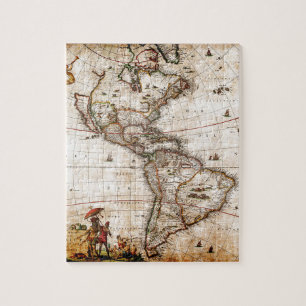 Quebra-cabeça Mapa Antigo do Continente Americano