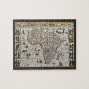 Quebra-cabeça Mapa Antigo do Mundo Antigo da África, c. 1635