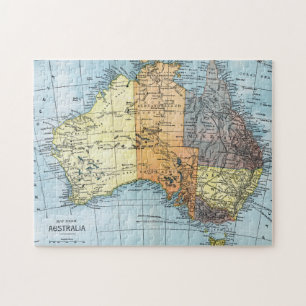 Quebra-cabeça MAPA: AUSTRÁLIA, c1890