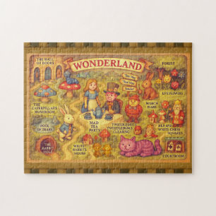 Quebra-cabeça Mapa Caprichoso das Aventuras de Alice no País das