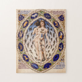 Quebra-cabeça Mapa Celestial do Homem Zodíaco Anatômico Vintage
