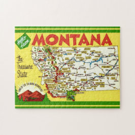 Quebra-cabeça Mapa colorido de Montana 11x14