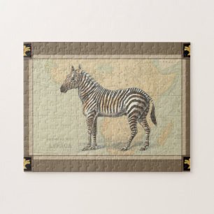 Quebra-cabeça Mapa da África e uma Zebra