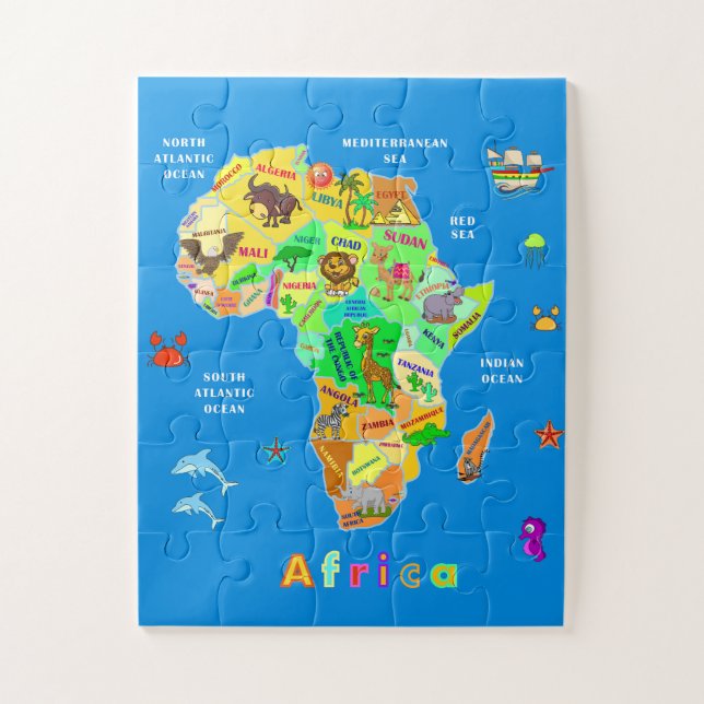 Quebra-cabeça Mapa da África para crianças (Vertical)
