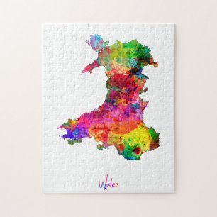 Quebra-cabeça Mapa da aguarela de Wales