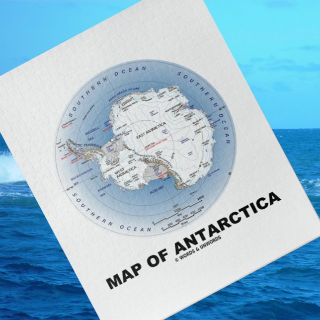 Quebra-cabeça Mapa Da Antártica (Geografia) (Map of Antarctica jigsaw puzzle for any puzzle fan featuring the world's southernmost continent)