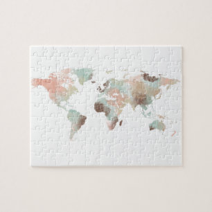 Quebra-cabeça Mapa da Aquarela Mundial