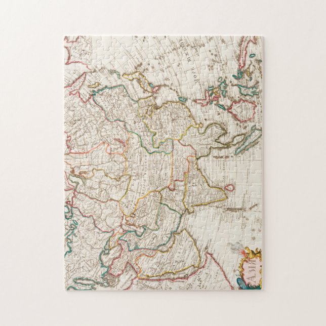 Quebra-cabeça Mapa da Ásia. Idêntico aos mapas de Guillaume (Vertical)