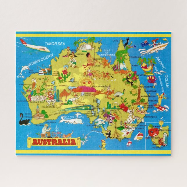 Quebra-cabeça Mapa da Austrália 16x20  (Horizontal)