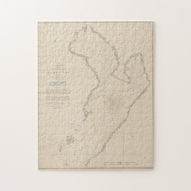 Quebra-cabeça Mapa da Baía de Tampa FL (1855) (Vertical)