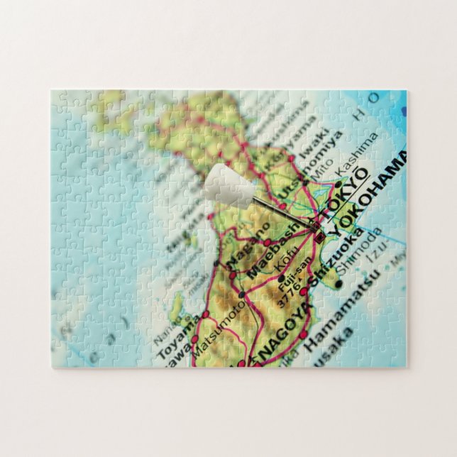 Quebra-cabeça Mapa da capital do Japão, Tóquio (Horizontal)