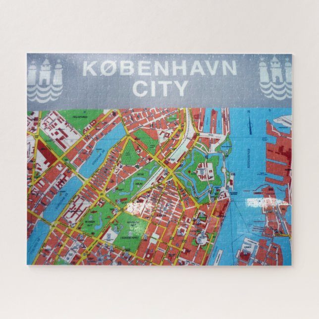 Quebra-cabeça mapa da cidade de copenhagen (Horizontal)