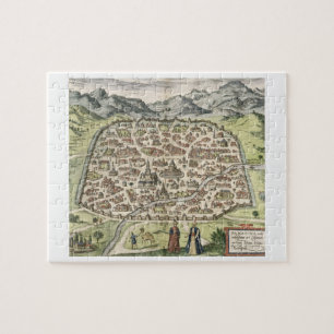 Quebra-cabeça Mapa da cidade de Damasco, Syria, 1620 (gravura)