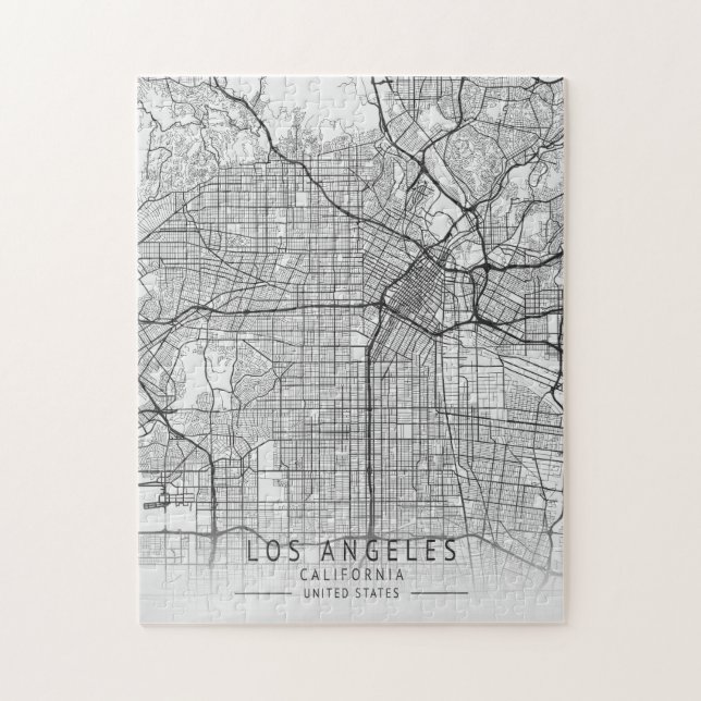 Quebra-cabeça Mapa da Cidade de Los Angeles California (Vertical)