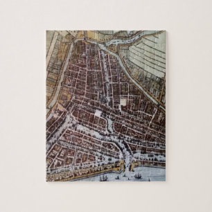 Quebra-cabeça Mapa da cidade de réplica de Roterdão 1652