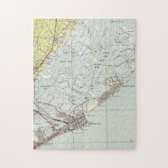 Quebra-cabeça Mapa da Cidade do Atlântico NJ (1941) (Vertical)