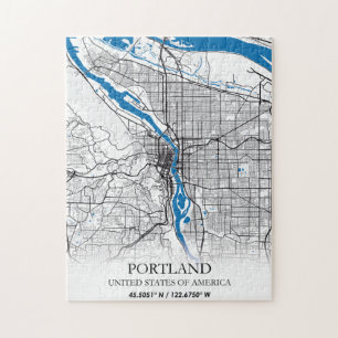 Quebra-cabeça Mapa da Cidade do Viagem, nos EUA, em Portland