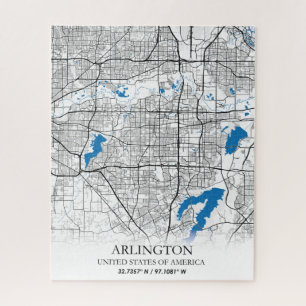 Quebra-cabeça Mapa da Cidade Viagem de Arlington Texas EUA